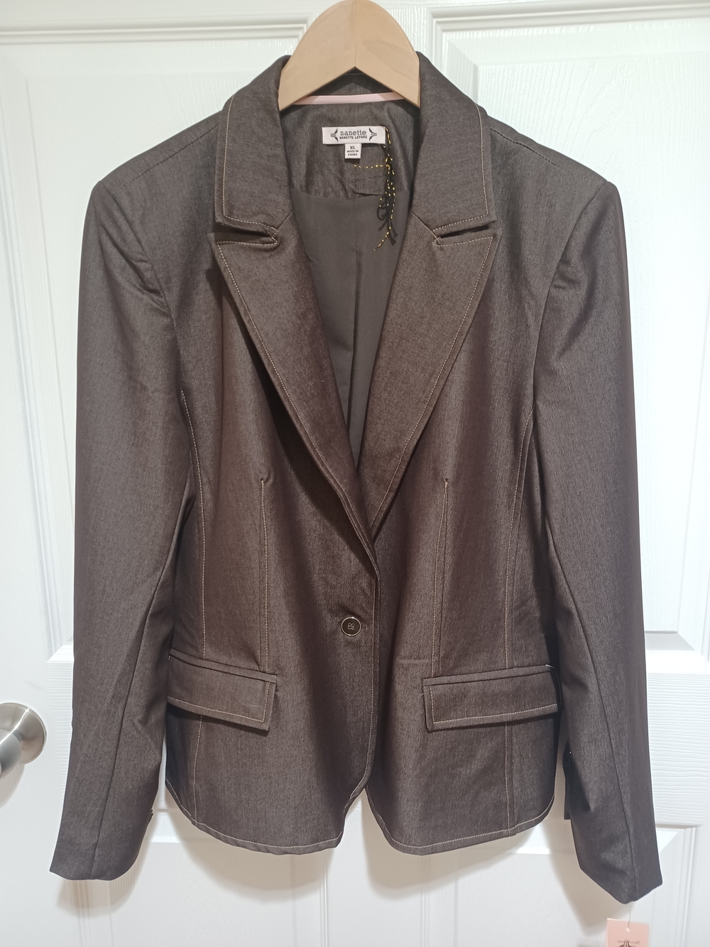 Nanette Lepore Brown Single-Button Tailored Blazer